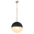 1-light Pendant Textured Black w/ Aged Brass