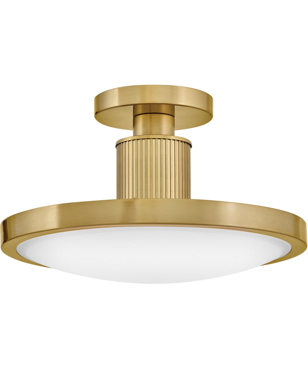 Kieran LED-Light Medium Semi-Flush Mount in Lacquered Brass