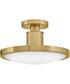 Kieran LED-Light Medium Semi-Flush Mount in Lacquered Brass