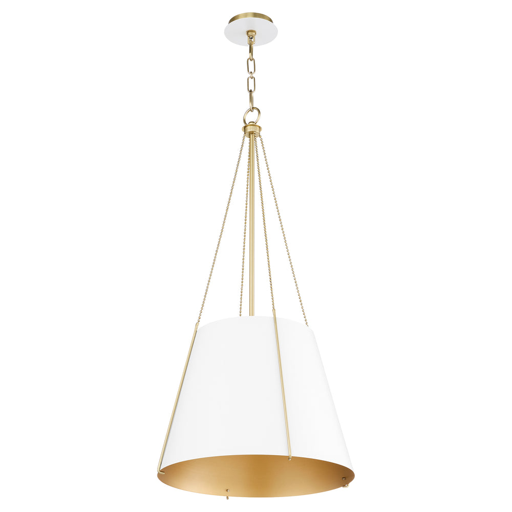 Denise 3-light Pendant Studio White w/ Aged Brass