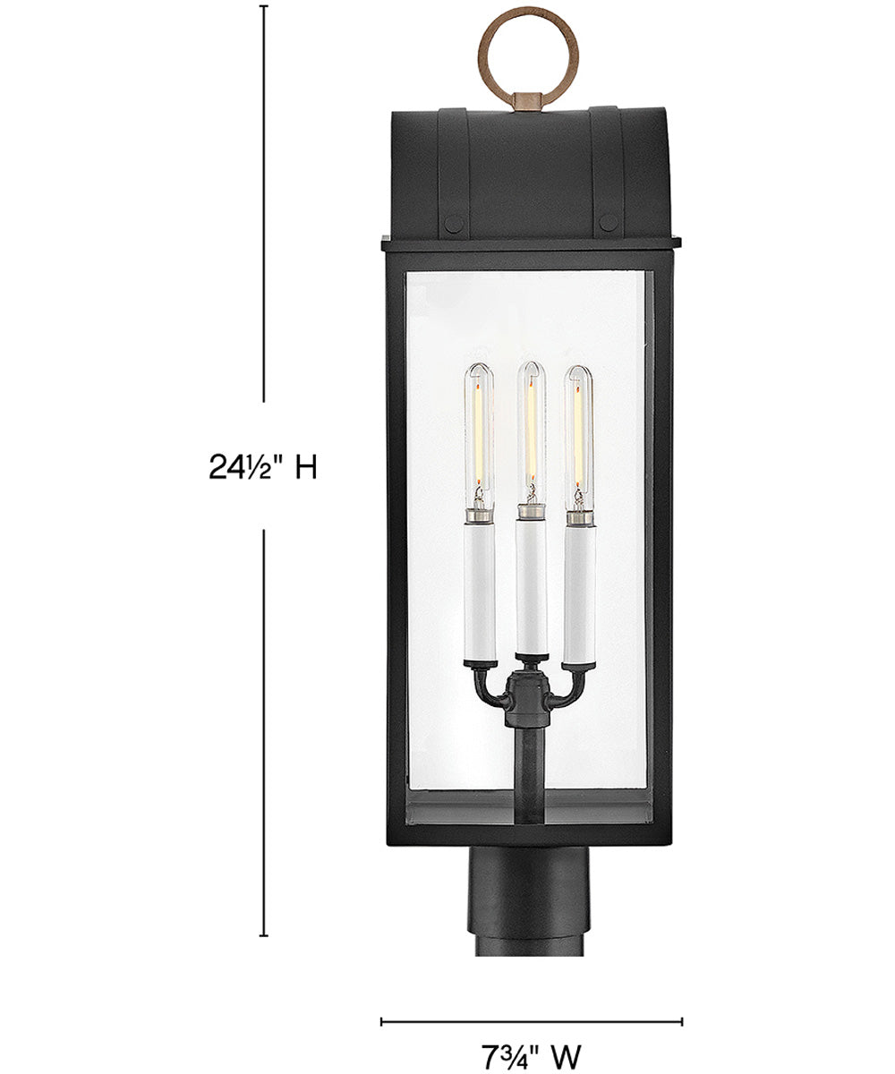 Campbell 3-Light Large Post Lantern in Black