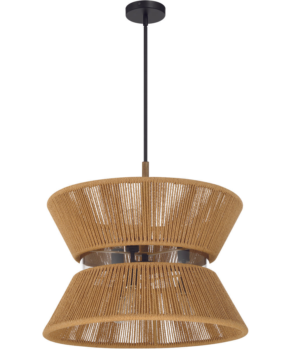 Serena 6-Light Lighting Flat Black/Walnut