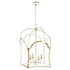 Tiffany 4-light Entry Foyer Hall Chandelier Studio White w/ Aged Brass