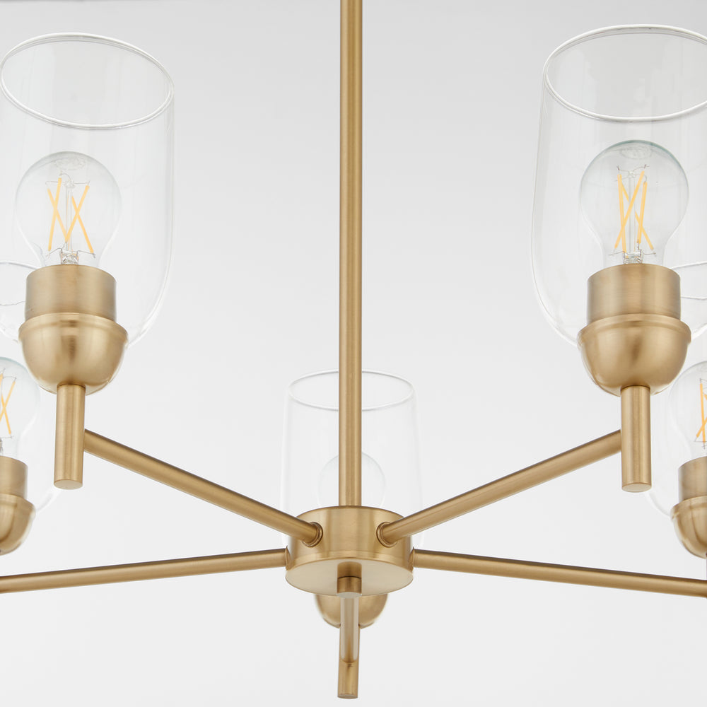 Wallinger 5-light Chandelier Aged Brass