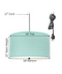 2 Light Swag Plug-In Pendant 18"w Island Paradise Blue with Diffuser, Black Cord