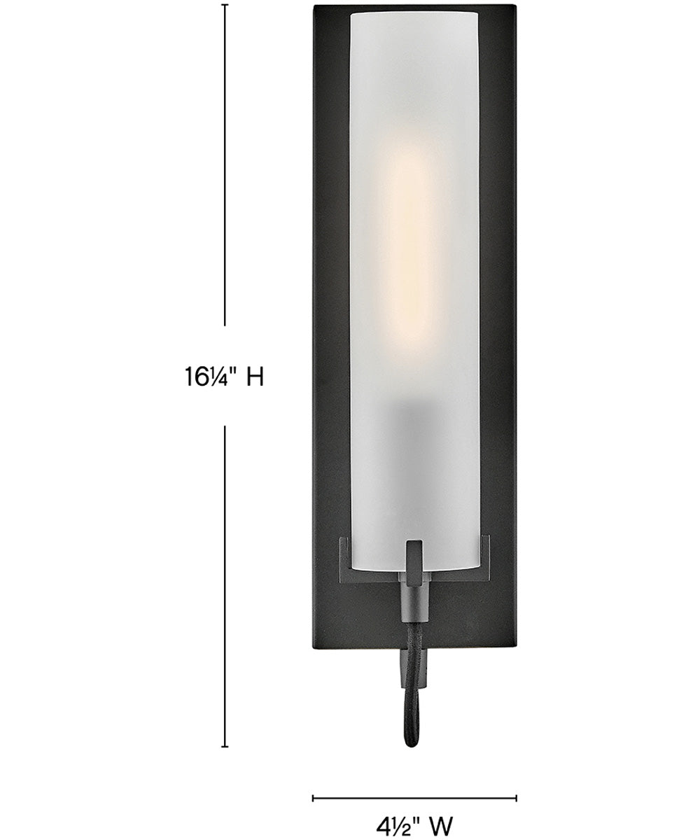 Ryden 1-Light Medium Single Light Sconce in Black