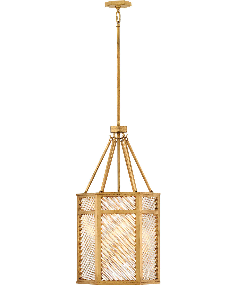 Sura 4-Light Large Pendant in Distressed Brass