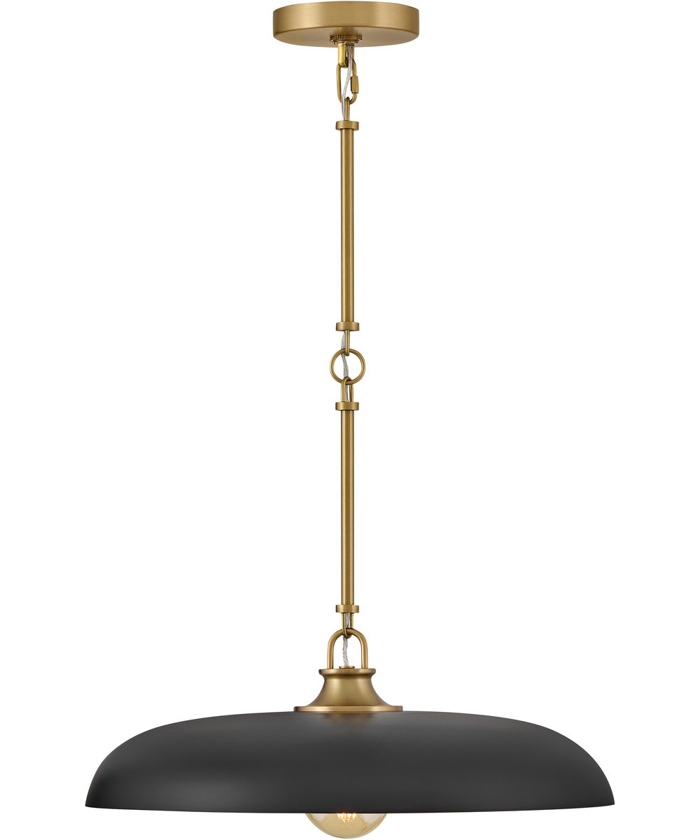 Sadie 1-Light Large Dome Pendant in Lacquered Brass