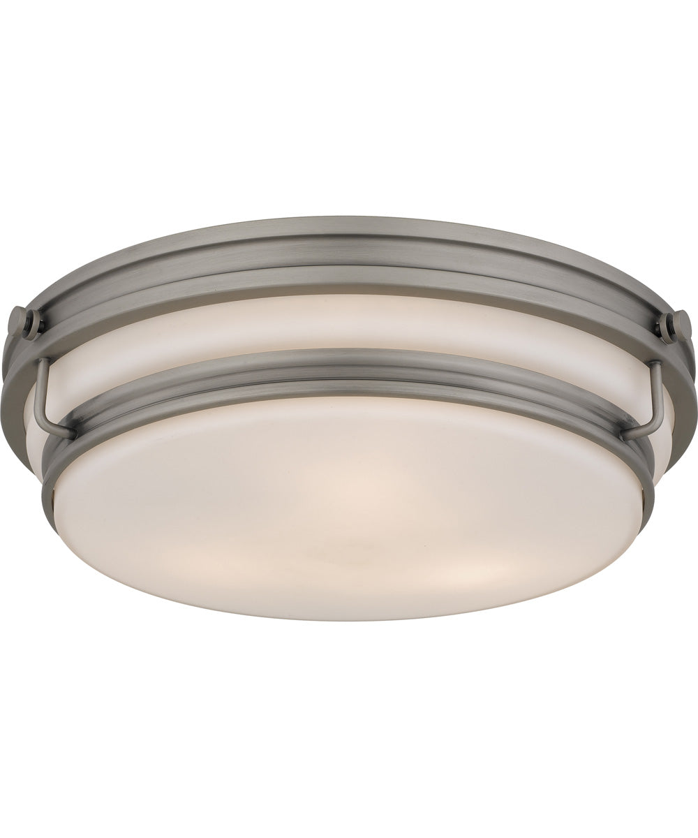 Quoizel Flush Mount Medium 3-light Flush Mount Antique Nickel