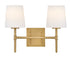 Saunders 2-Light Small Two Light Vanity in Lacquered Brass