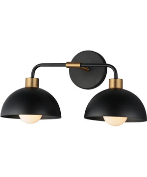 Thelonious 2-Light Wall Sconce Black / Natural Aged Brass