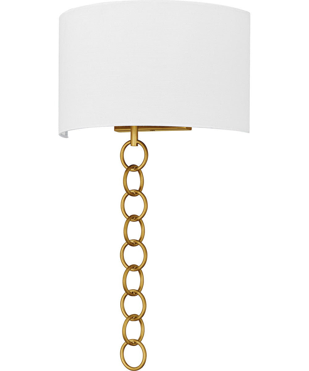 Quoizel Wood Small 2-light Wall Sconce Brushed Gold