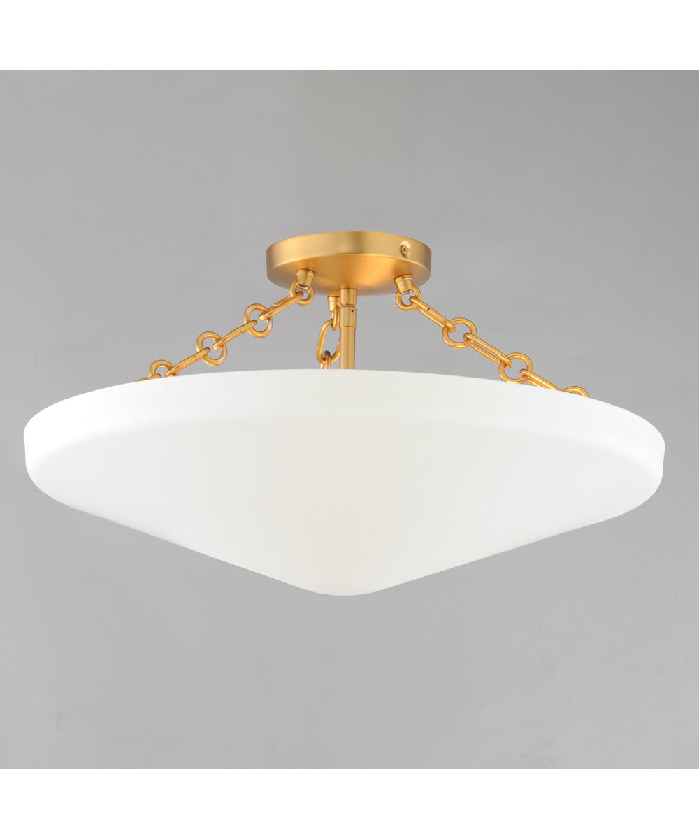 Artemis 3-Light Flush Mount Natural Aged Brass