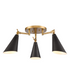 Luca 29'' Wide 3-Light Flush Mount - Natural Brass/Black