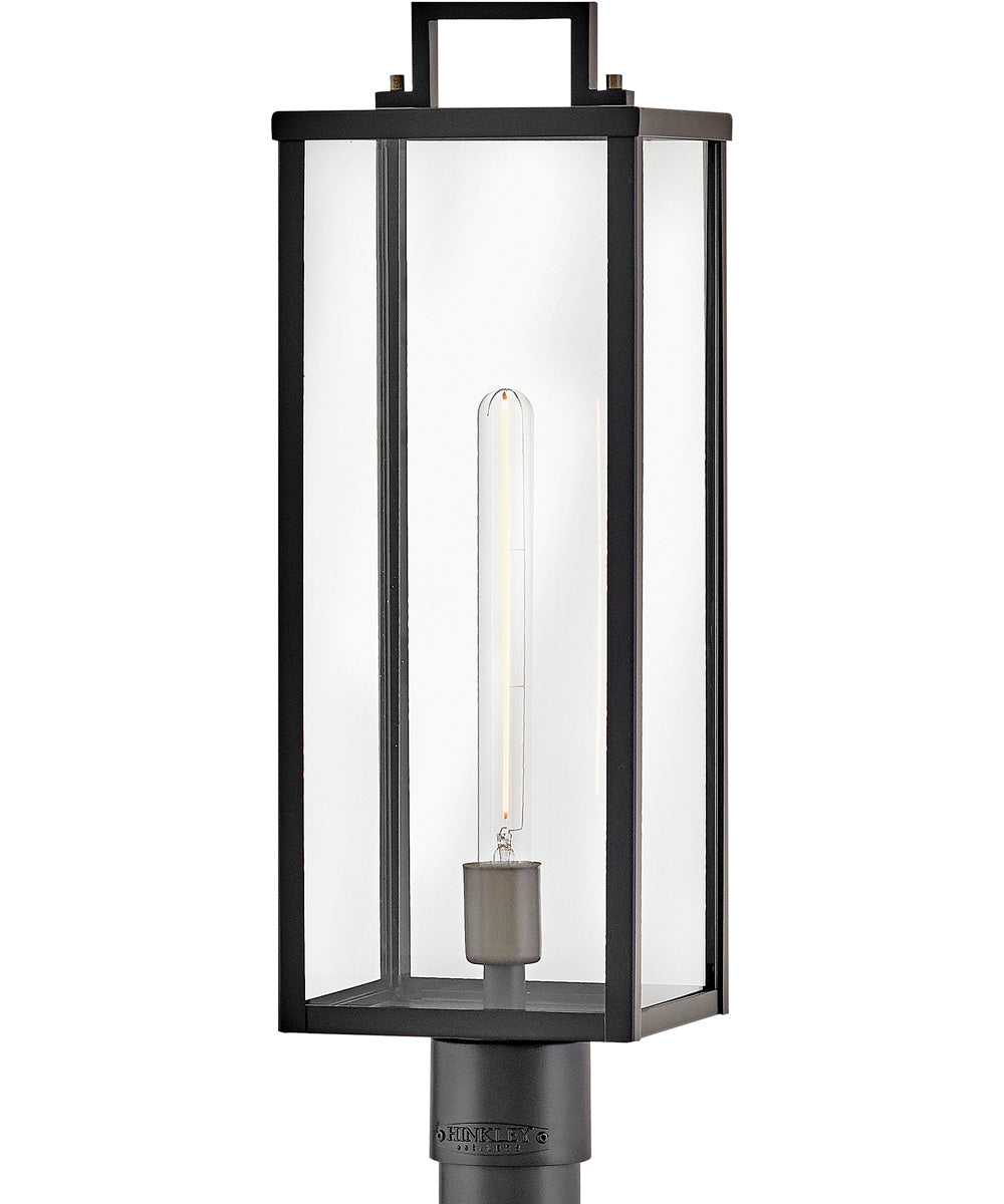 Catalina 1-Light Large Post Mount Lantern in Black