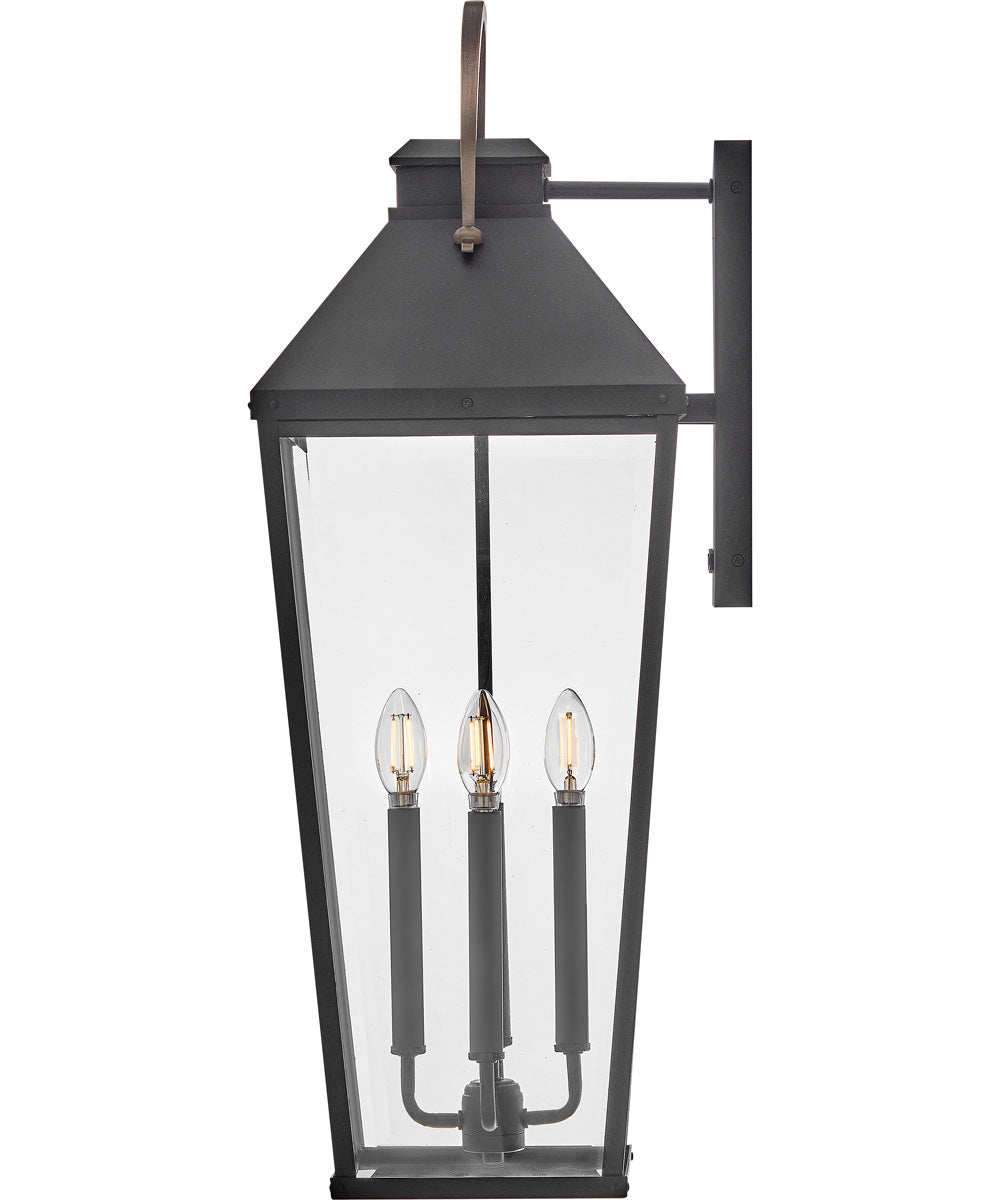 Dawson 4-Light Large Wall Mount Lantern in Black