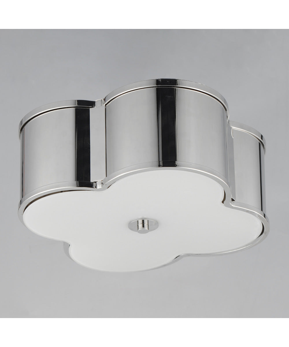 Clover 2-Light Flush Mount Polished Nickel