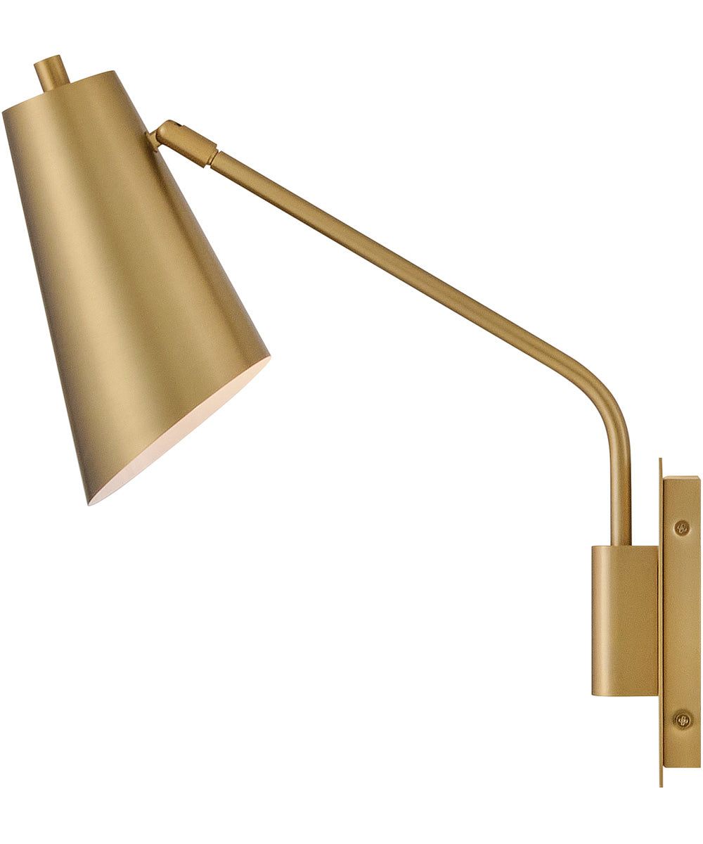 Bray 1-Light Medium Swing Arm Single Light Sconce in Lacquered Brass