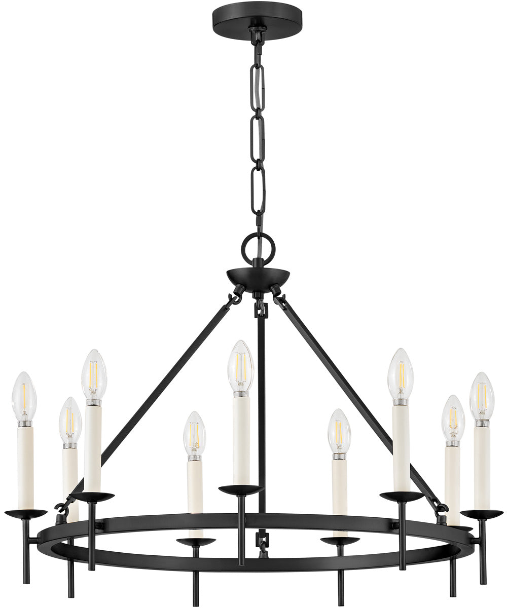 Copley 9-Light Medium Ring Chandelier in Black