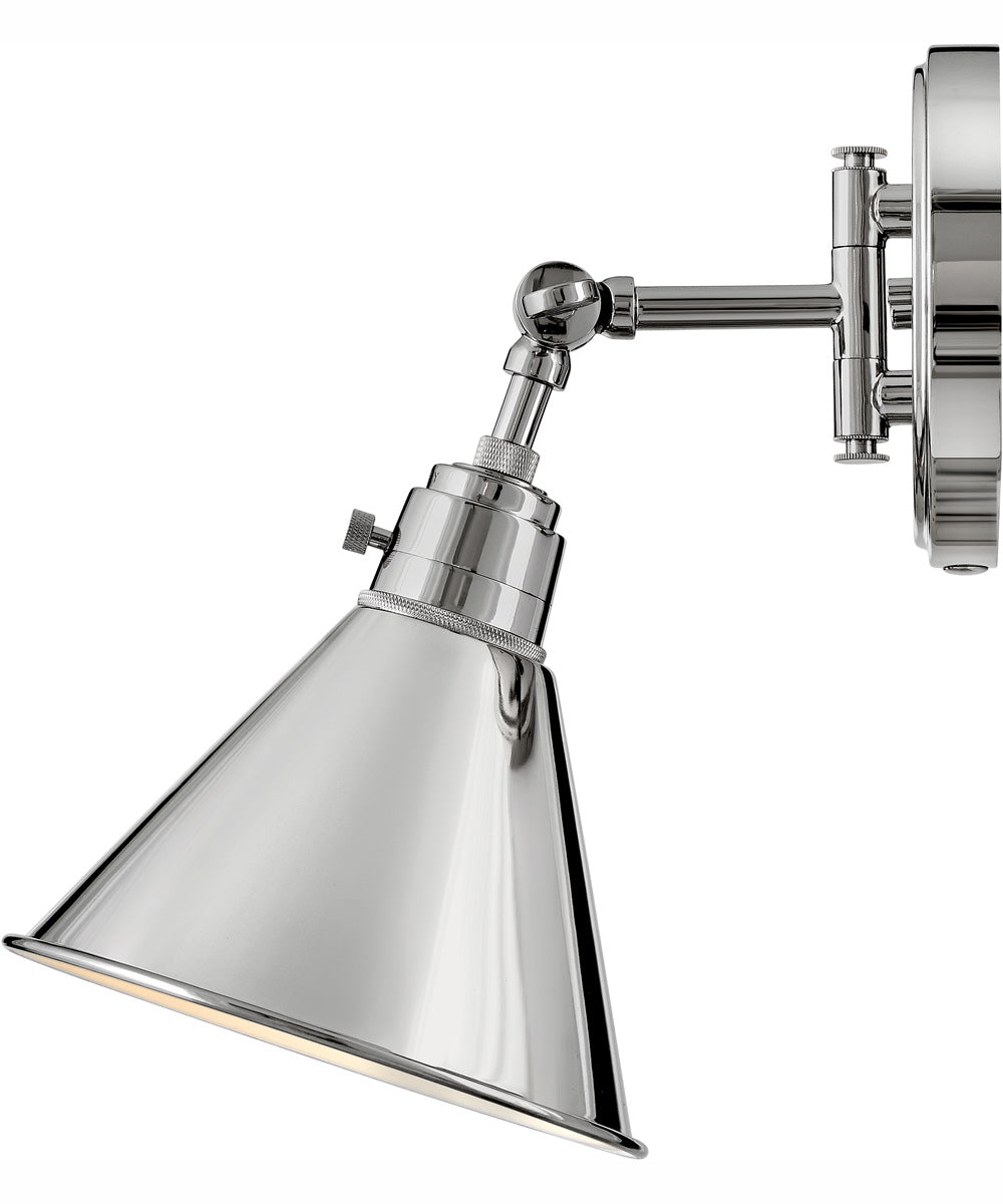 Arti 1-Light Single Light Sconce in Polished Nickel