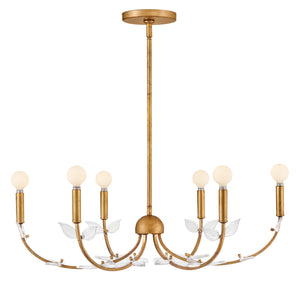 Aliso 6-Light Medium Chandelier in Distressed Brass