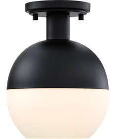 Linden 1 Light Semi Flush Mount Matte Black