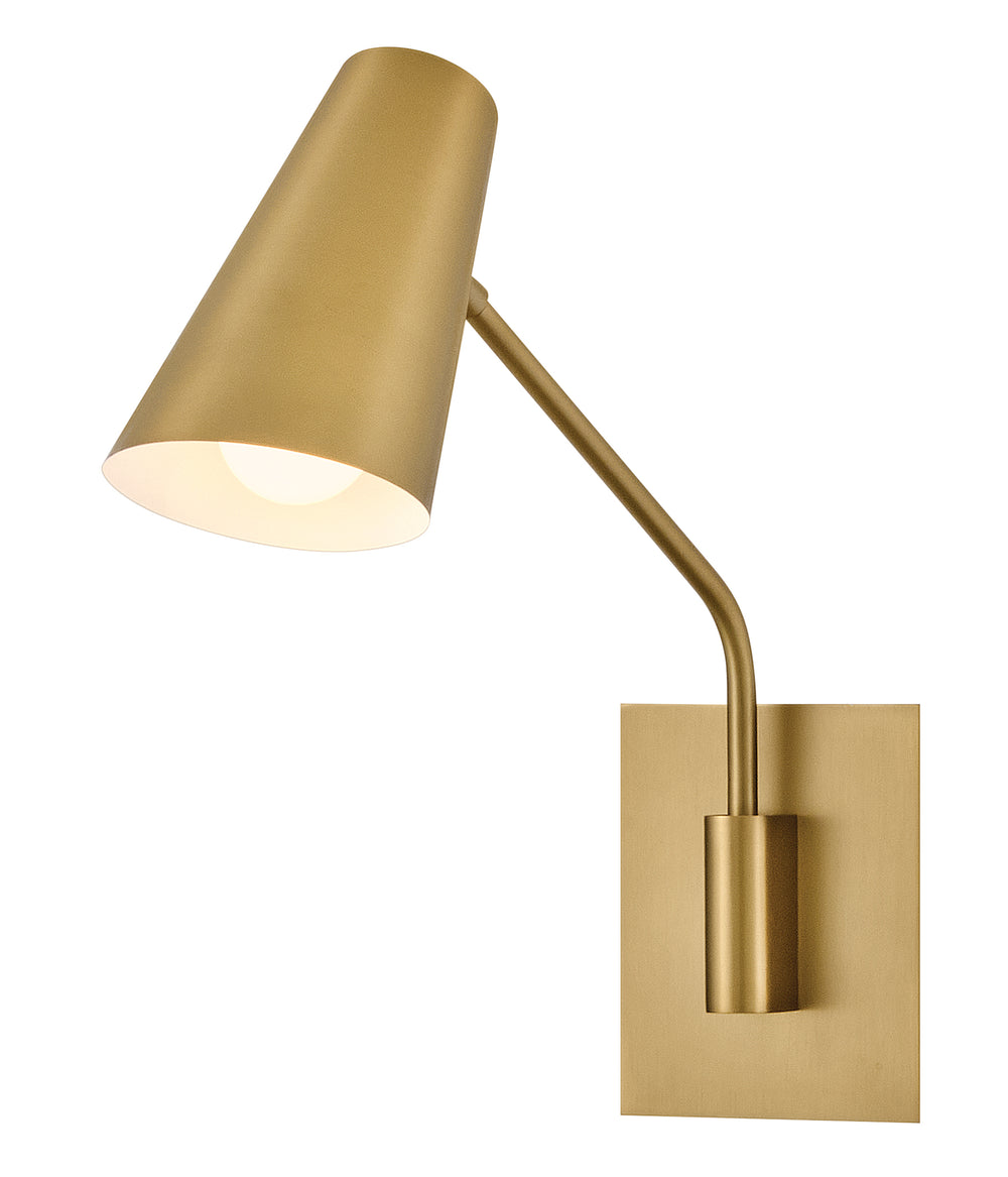 Bray 1-Light Medium Swing Arm Single Light Sconce in Lacquered Brass