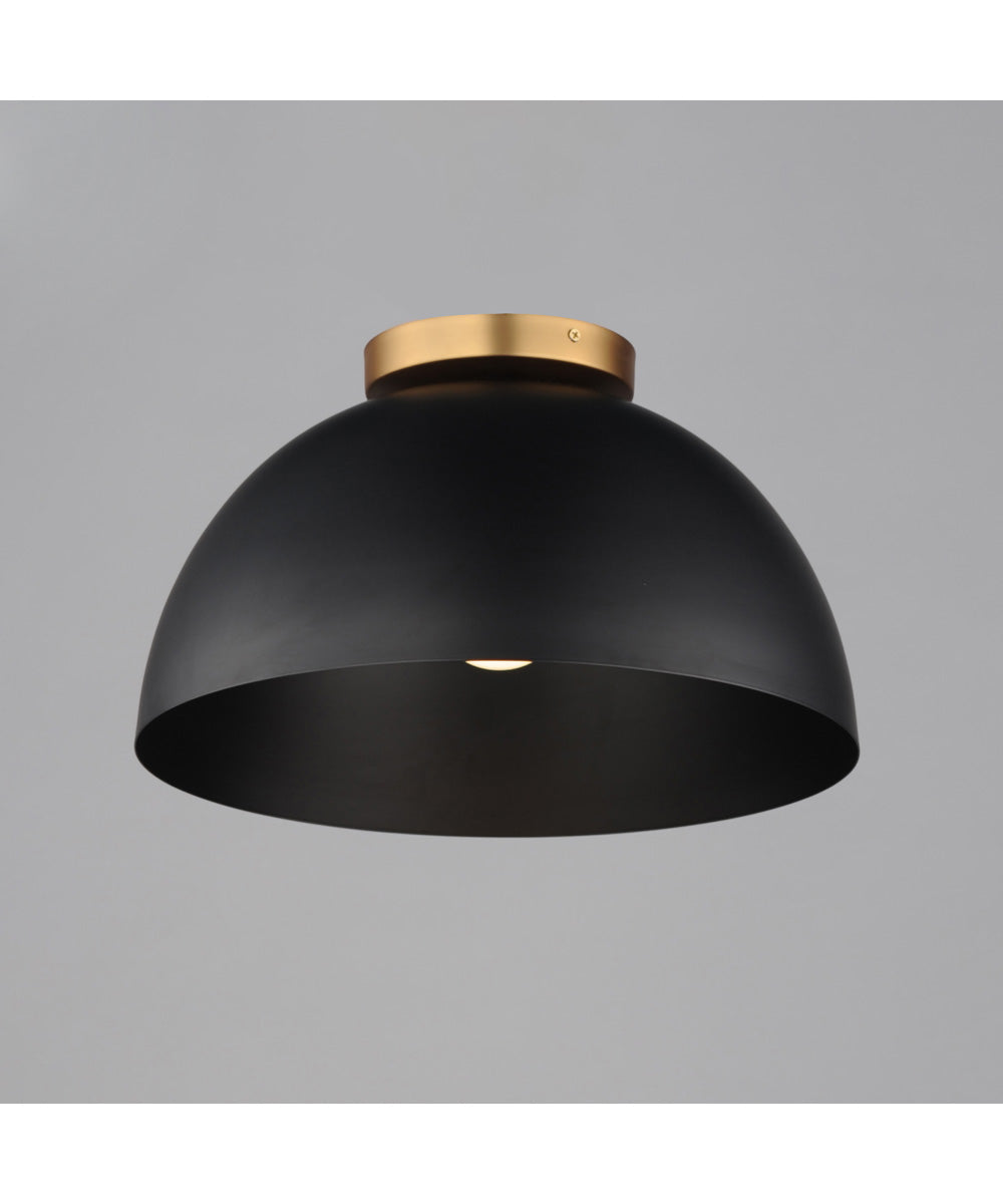 Thelonious 16 inch Flush Mount Black / Natural Aged Brass