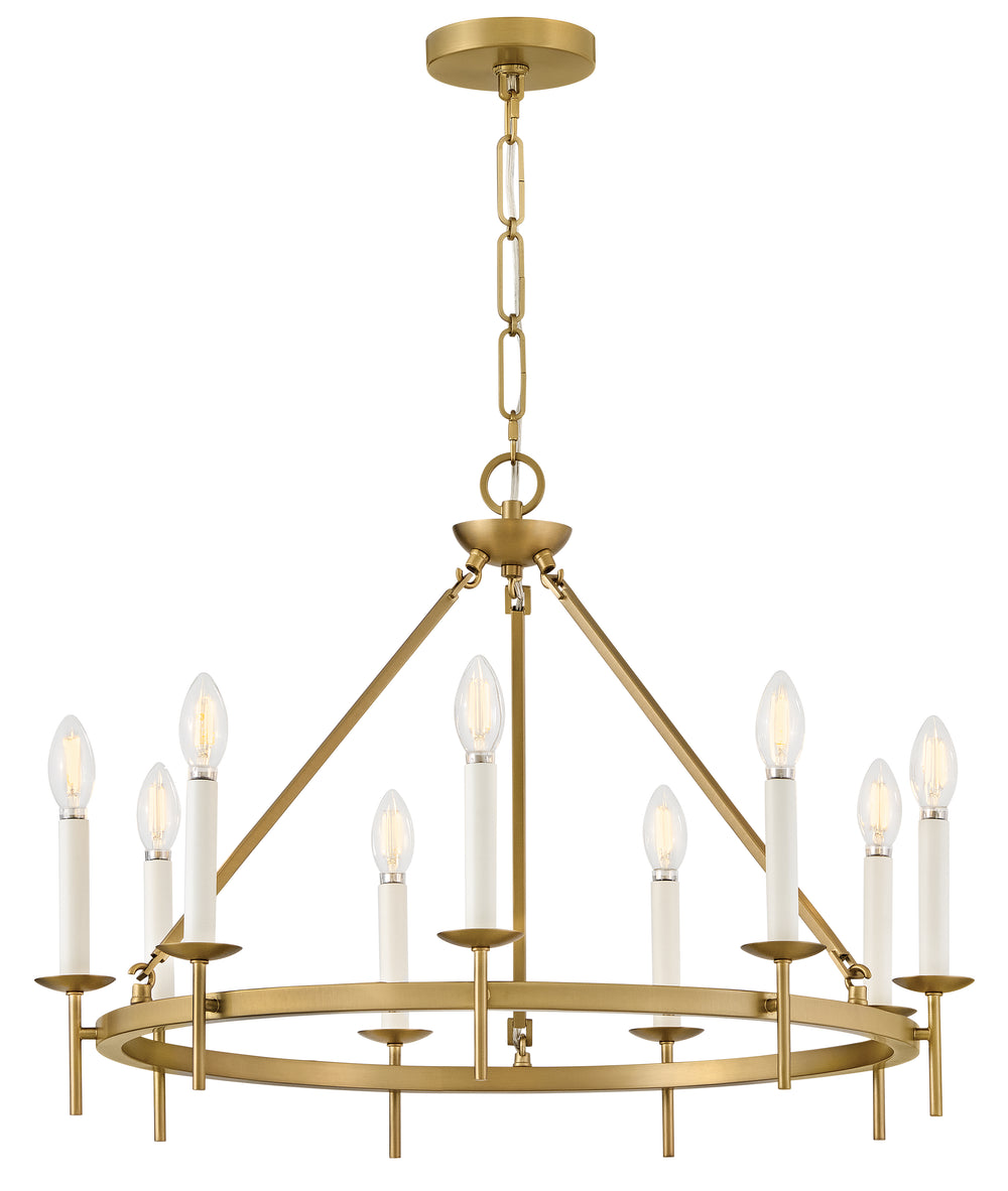 Copley 9-Light Medium Ring Chandelier in Lacquered Brass