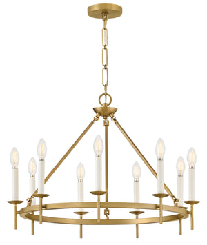 Copley 9-Light Medium Ring Chandelier in Lacquered Brass