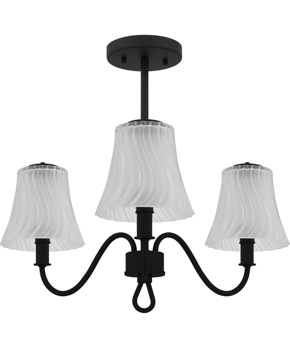 McKinney Extra Large 3-light Semi Flush Mount Matte Black