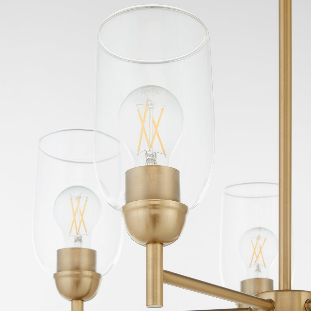 Wallinger 5-light Chandelier Aged Brass