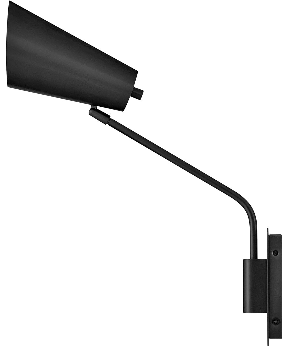 Bray 1-Light Medium Swing Arm Single Light Sconce in Black