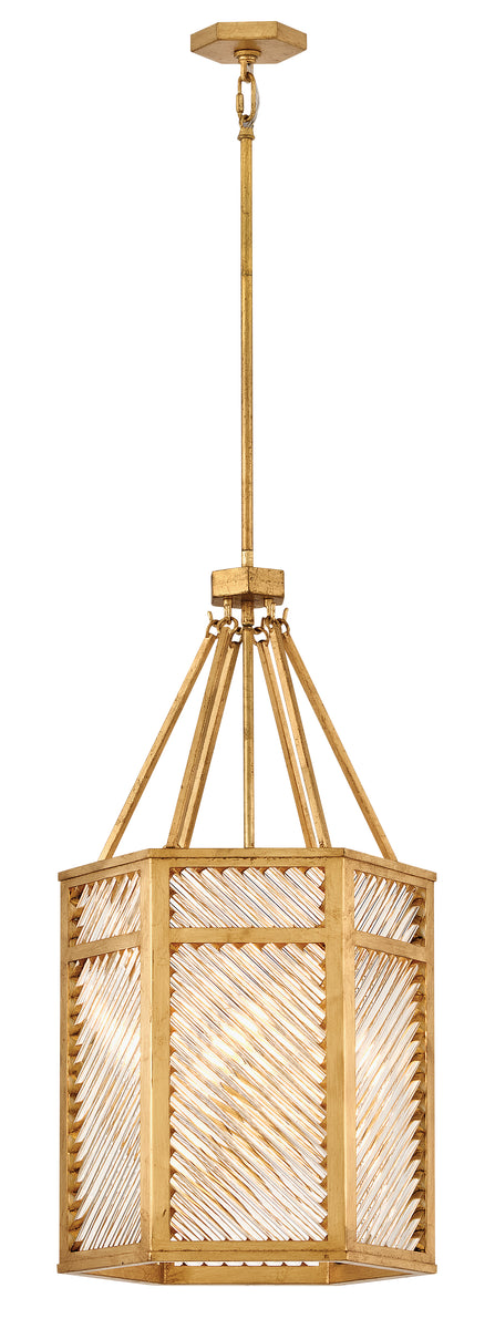 Sura 4-Light Large Pendant in Distressed Brass