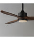 Woodwind 52 inch Solid Wood Blade Fan w LED Light Kit Black