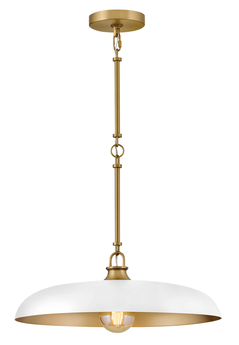 Sadie 1-Light Large Dome Pendant in Lacquered Brass