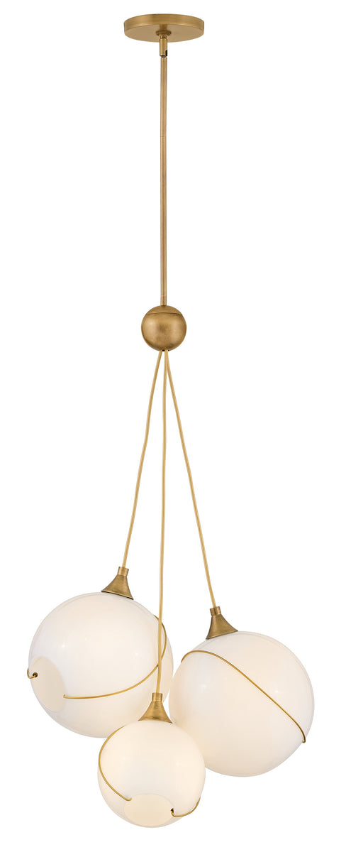 Skye 3-Light Large Three Light Pendant in Heritage Brass