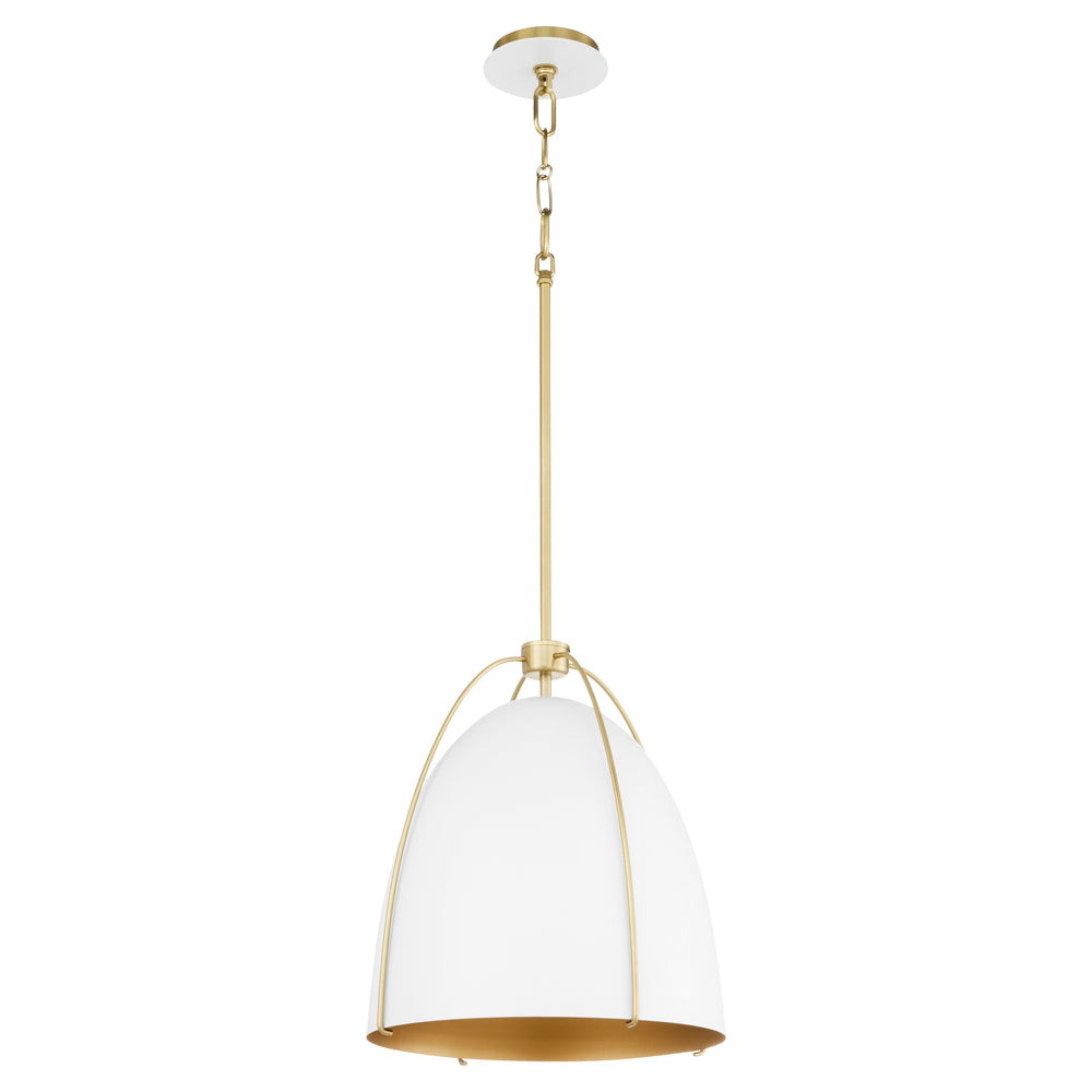 Jamie 1-light Pendant Studio White w/ Aged Brass