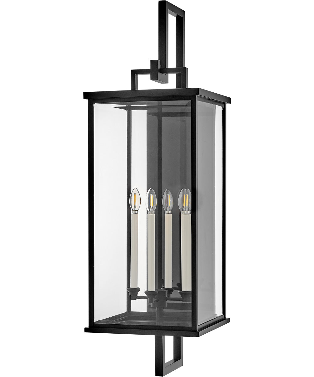 Weymouth 4-Light Extra Large Wall Mount Lantern in Black