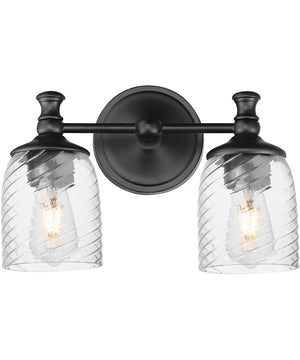 Swirl 2-Light Wall Sconce Black