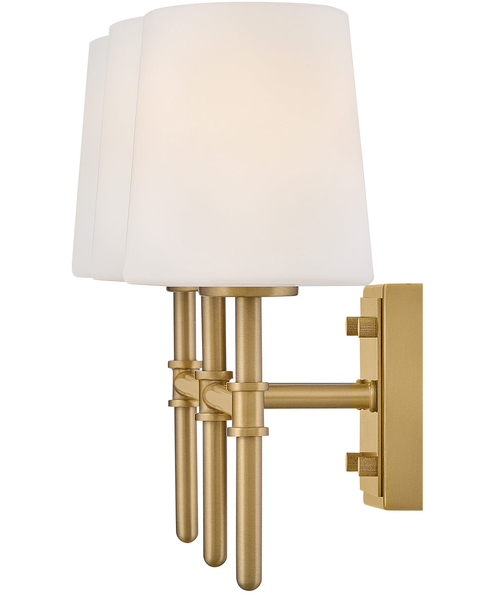 Saunders 3-Light Medium Three Light Vanity in Lacquered Brass