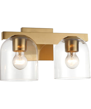 Scoop 2-Light Bath Vanity Natural Aged Brass