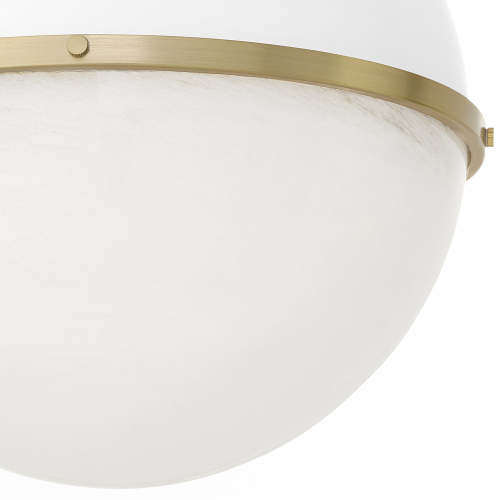 1-light Pendant Studio White w/ Aged Brass