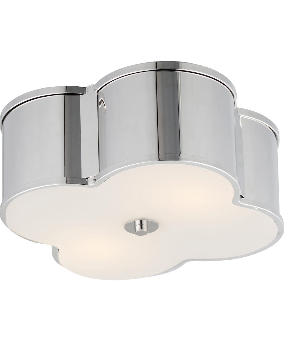 Clover 2-Light Flush Mount Polished Nickel