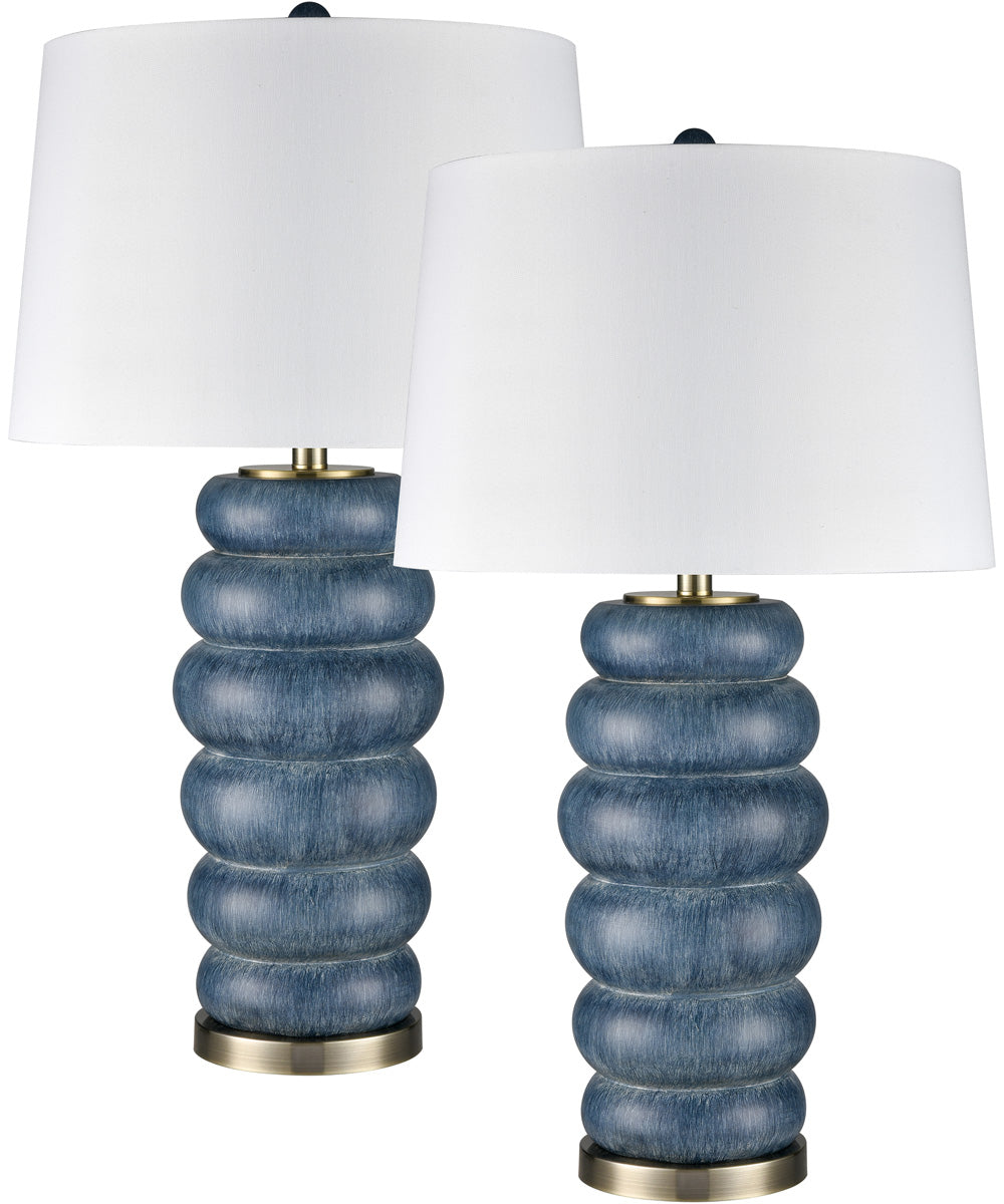 Barden 30'' High 1-Light Table Lamp - Set of 2 Blue