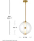 Elin LED-Light Medium Globe Pendant in Lacquered Brass