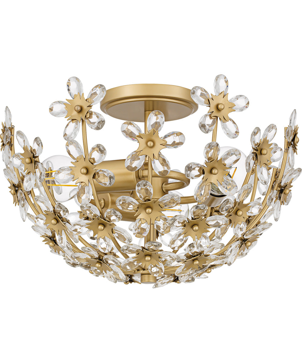 Quoizel Semi-Flush Mount Medium 3-light Semi Flush Mount Soft Gold