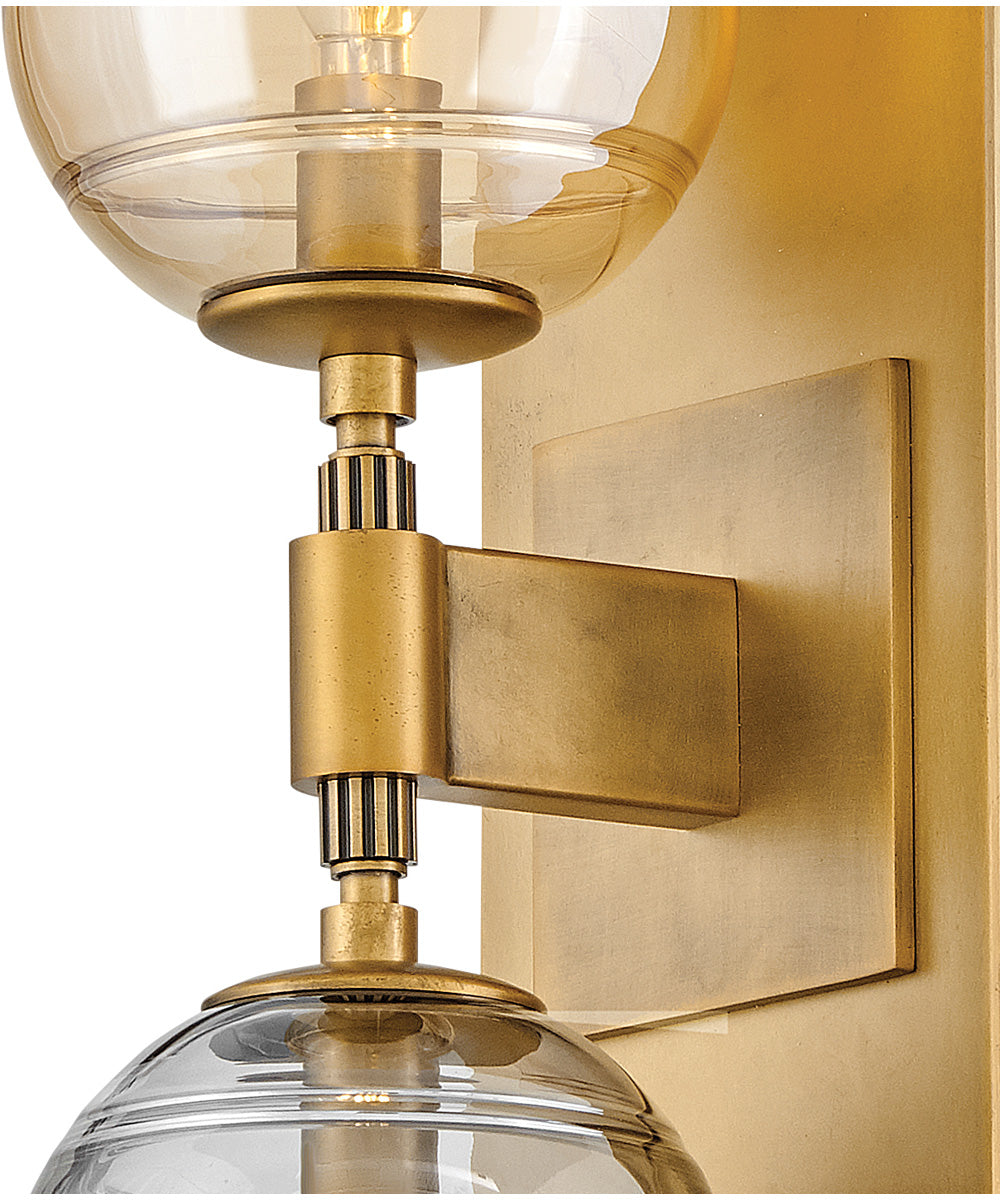 Oberon 2-Light Medium Two Light Sconce in Heritage Brass