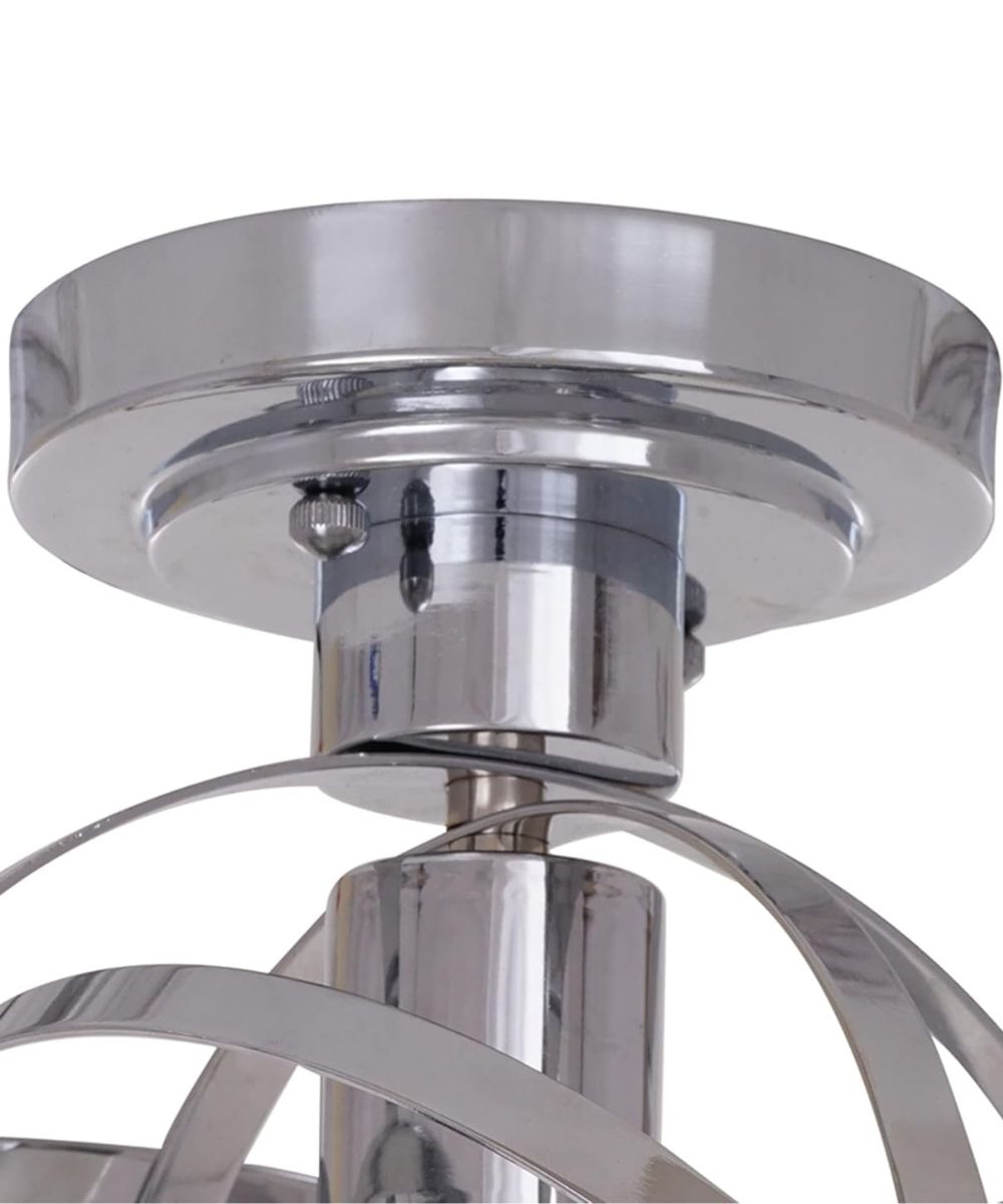 Cresswell 10"W Colton Orbit 1-Light Chrome Elliptical Rings Semi-Flushmount Orb Light Fixture