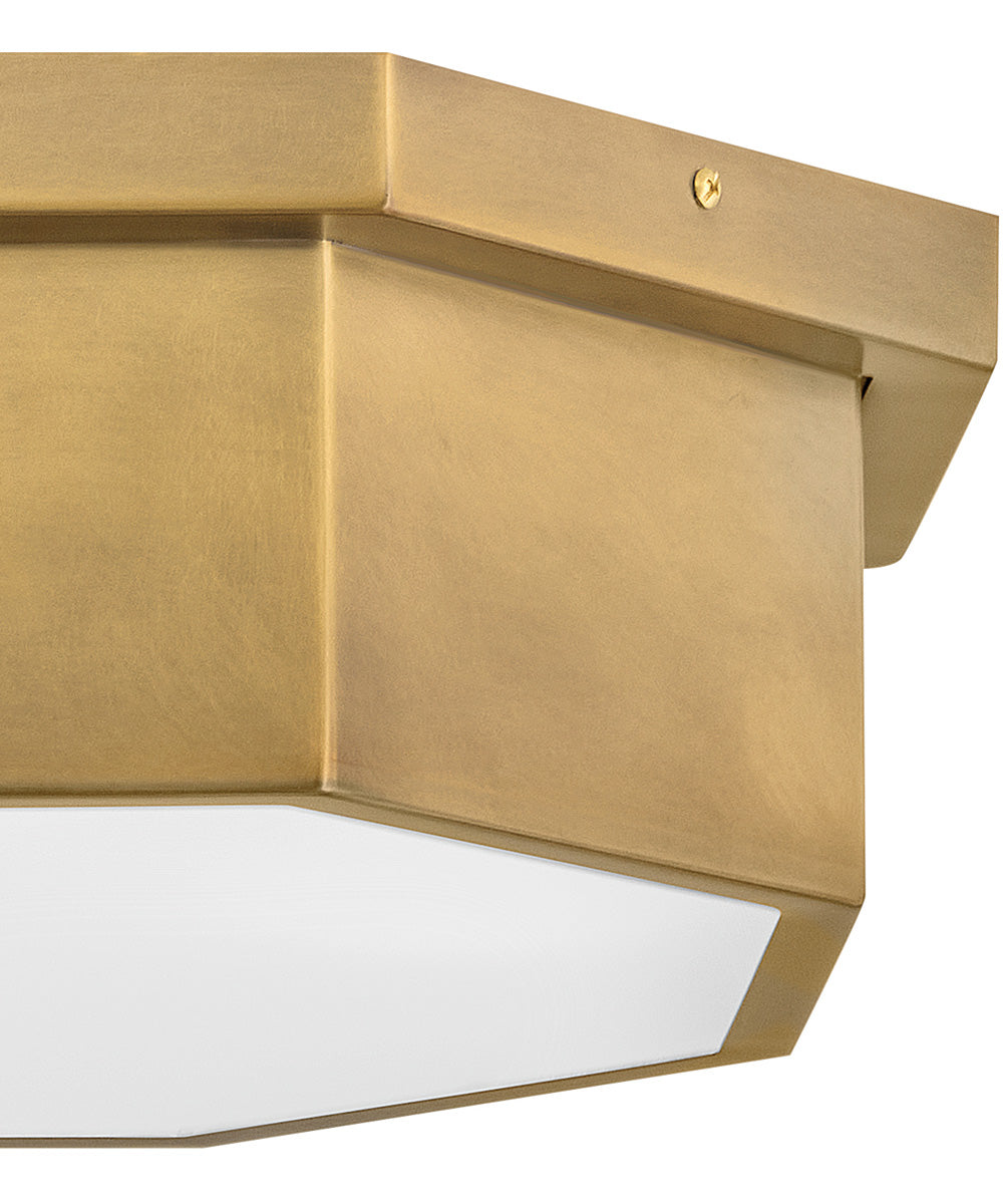 Facet 3-Light Medium Flush Mount in Heritage Brass